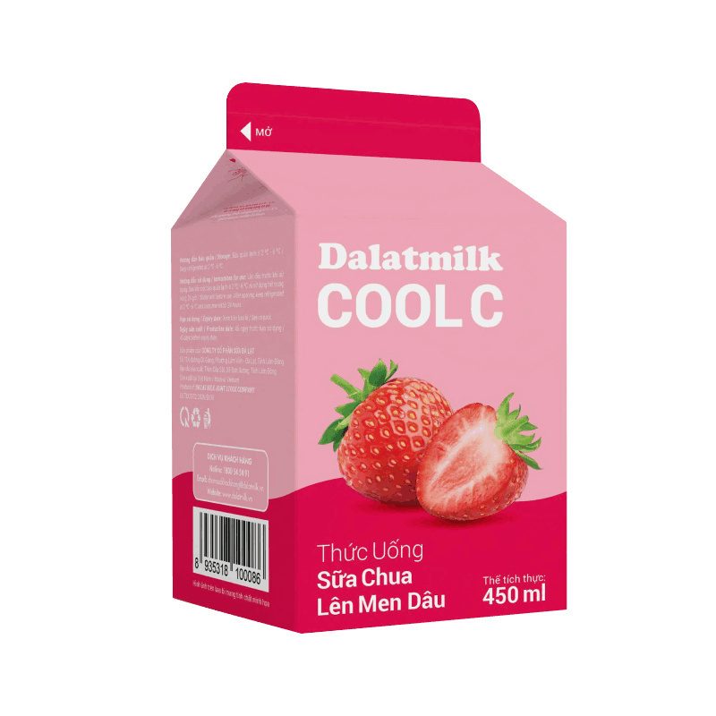 Thức Uống Sữa Chua Lên Men Dâu 450 ml ảnh 3