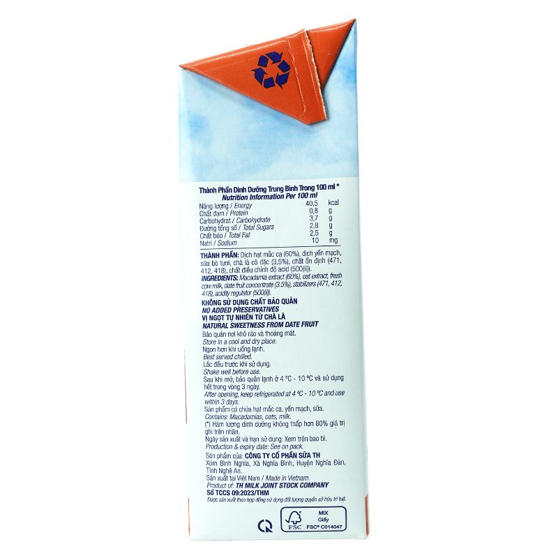 Thùng 12 Hộp Sữa Hạt Mắc Ca TH true NUT 1 L ảnh 4