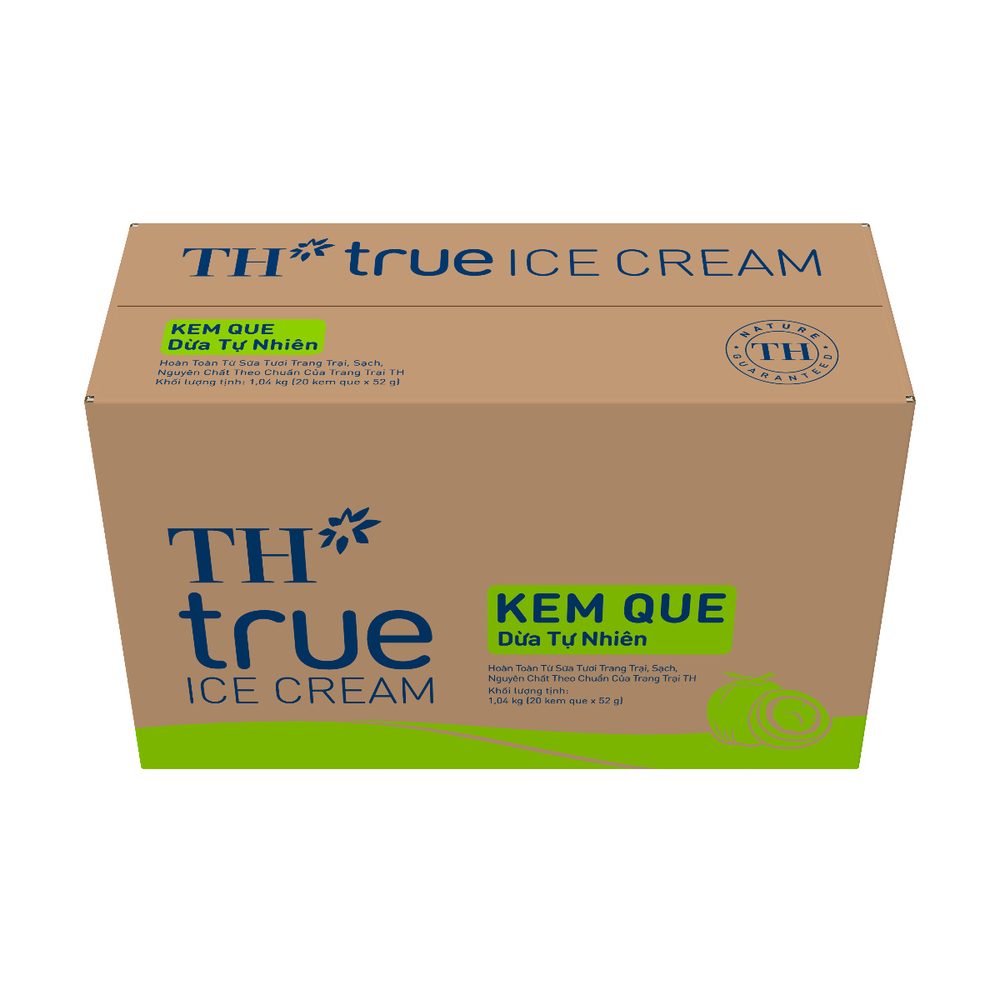 Thùng 20 Que Kem Que Dừa Tự Nhiên TH true ICE CREAM 52 g ảnh 2