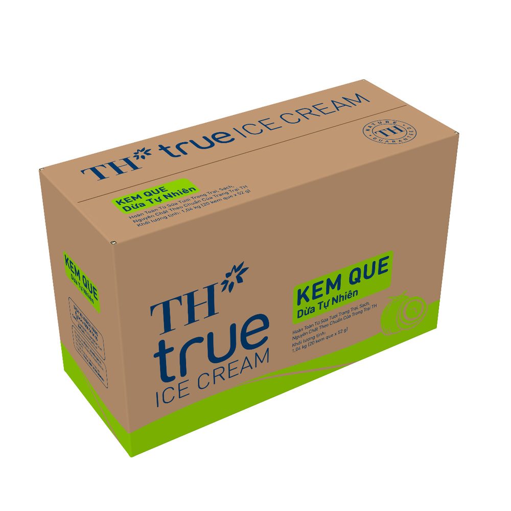Thùng 20 Que Kem Que Dừa Tự Nhiên TH true ICE CREAM 52 g ảnh 3