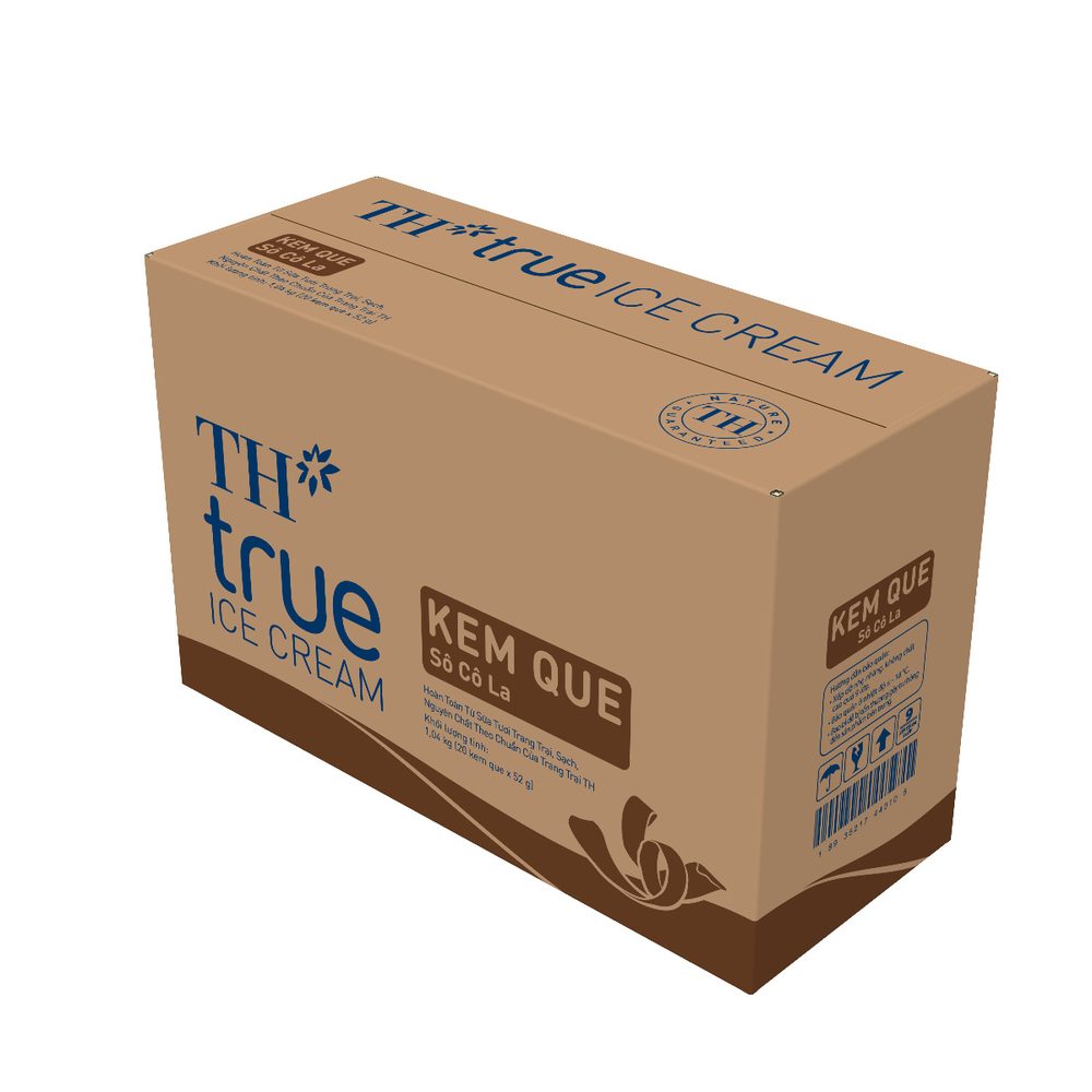 Thùng 20 Que Kem Que Sô Cô La TH true ICE CREAM 52 g