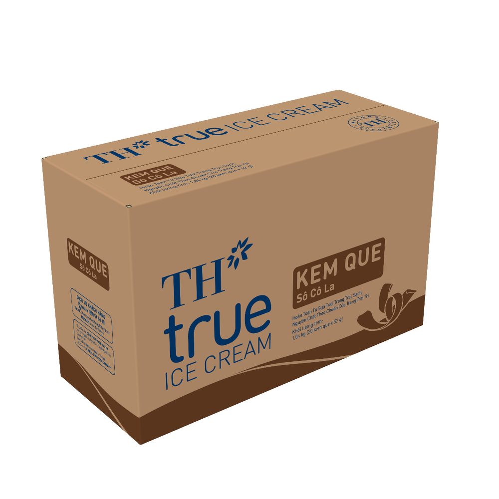 Thùng 20 Que Kem Que Sô Cô La TH true ICE CREAM 52 g ảnh 2