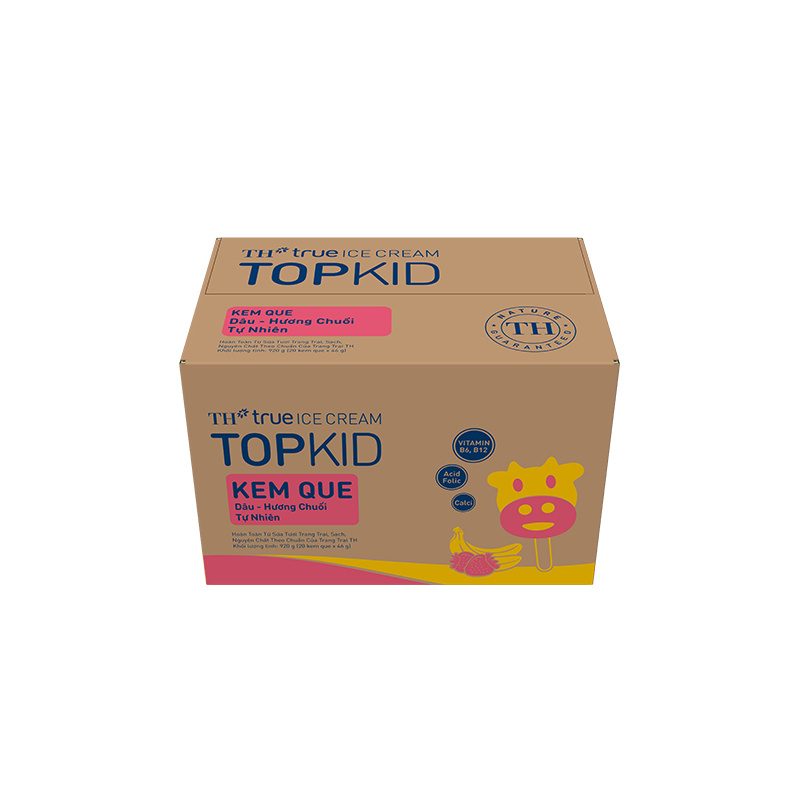 Thùng 20 Que Kem Que TOPKID Dâu Hương Chuối Tự Nhiên 46 g ảnh 2