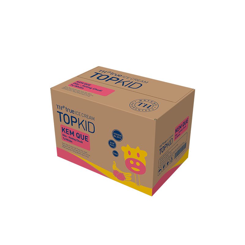 Thùng 20 Que Kem Que TOPKID Dâu Hương Chuối Tự Nhiên 46 g ảnh 3