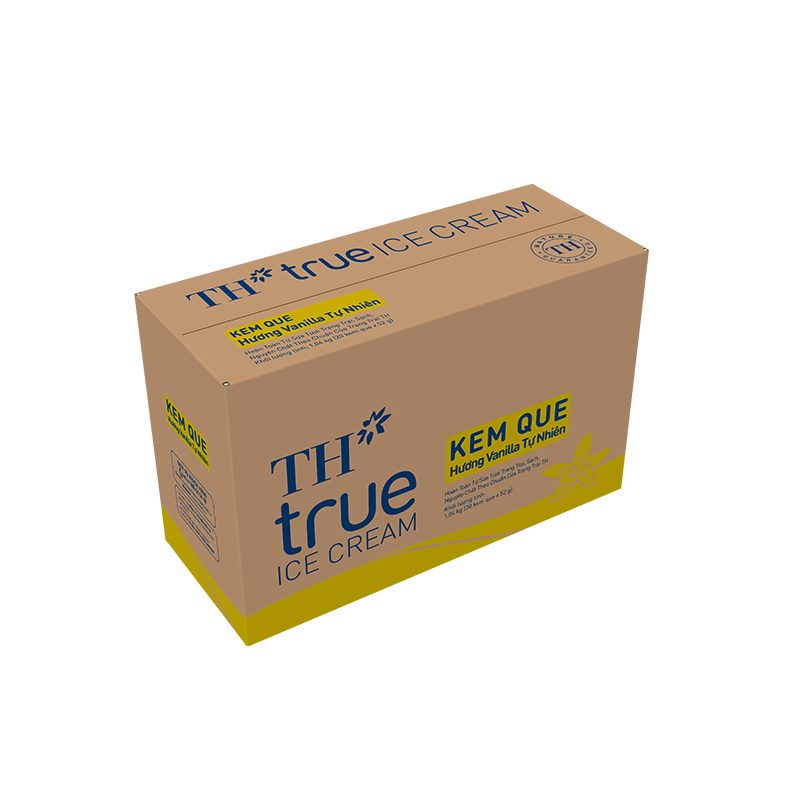 Thùng 20 Que Kem Que Vanilla TH true ICE CREAM 52 g