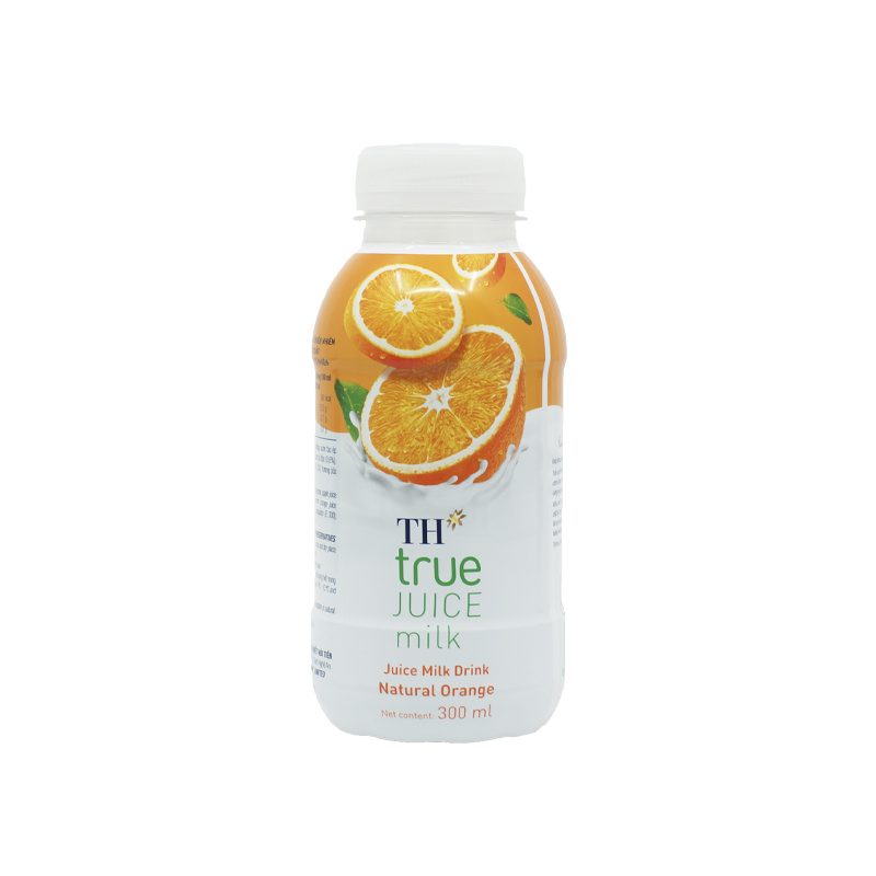Thùng 24 Chai Nước Uống Sữa Trái Cây Cam Tự Nhiên TH true JUICE milk 300 ml ảnh 3