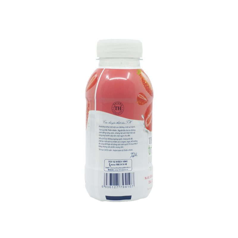 Thùng 24 Chai Nước Uống Sữa Trái Cây Dâu Tự Nhiên TH true JUICE milk 300 ml ảnh 3