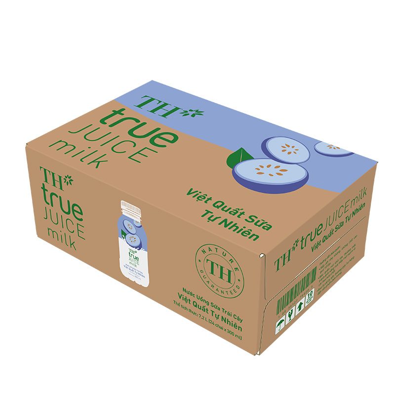 Thùng 24 Chai Nước Uống Sữa Trái Cây Việt Quất Tự Nhiên TH true JUICE milk 300ml