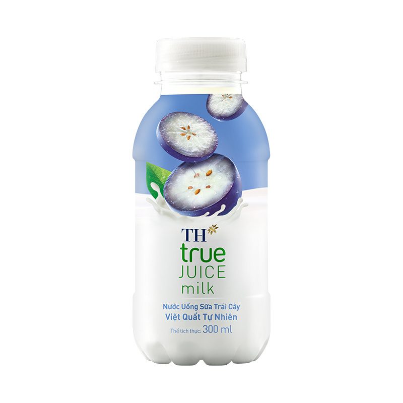 Thùng 24 Chai Nước Uống Sữa Trái Cây Việt Quất Tự Nhiên TH true JUICE milk 300ml ảnh 2