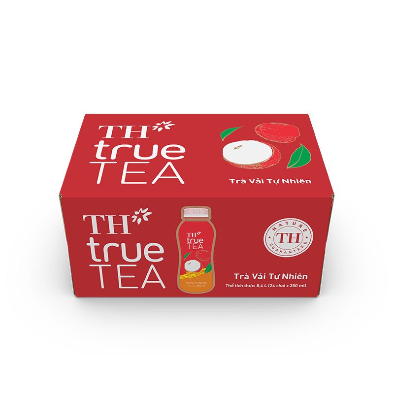 Thùng 24 Chai Trà Vải Tự Nhiên TH true TEA 350ml