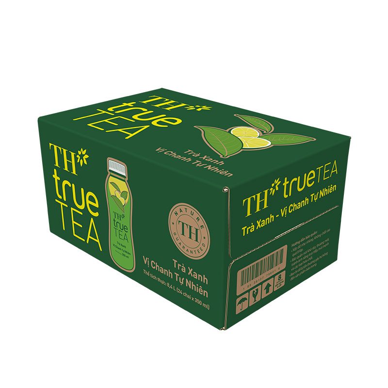Thùng 24 Chai Trà Xanh Vị Chanh Tự Nhiên TH true TEA 350ml