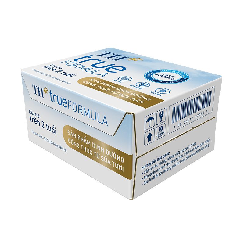 Thùng 24 Hộp sản phẩm dinh dưỡng công thức từ sữa tươi cho trẻ từ 2 tuổi trở lên TH true FORMULA 180 ml