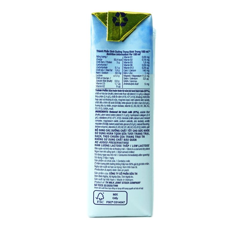 Thùng 24 Hộp Sữa Tươi Dinh Dưỡng Dành Cho Người Lớn Tuổi TH true MILK GOLD Vị Tự Nhiên 180 ml ảnh 2