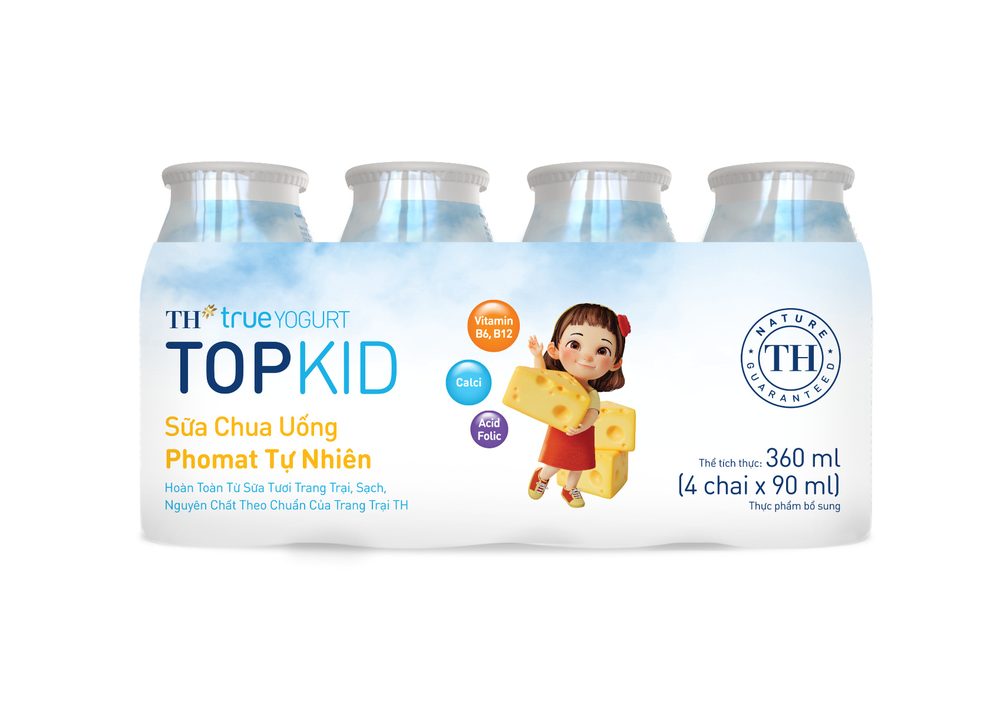 Thùng 48 Chai Sữa Chua Uống Phomat Tự Nhiên TH true YOGURT TOPKID 90 ml ảnh 2