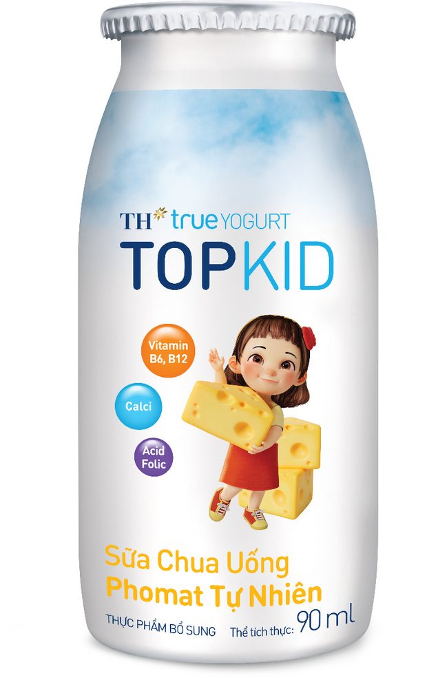 Thùng 48 Chai Sữa Chua Uống Phomat Tự Nhiên TH true YOGURT TOPKID 90 ml ảnh 3