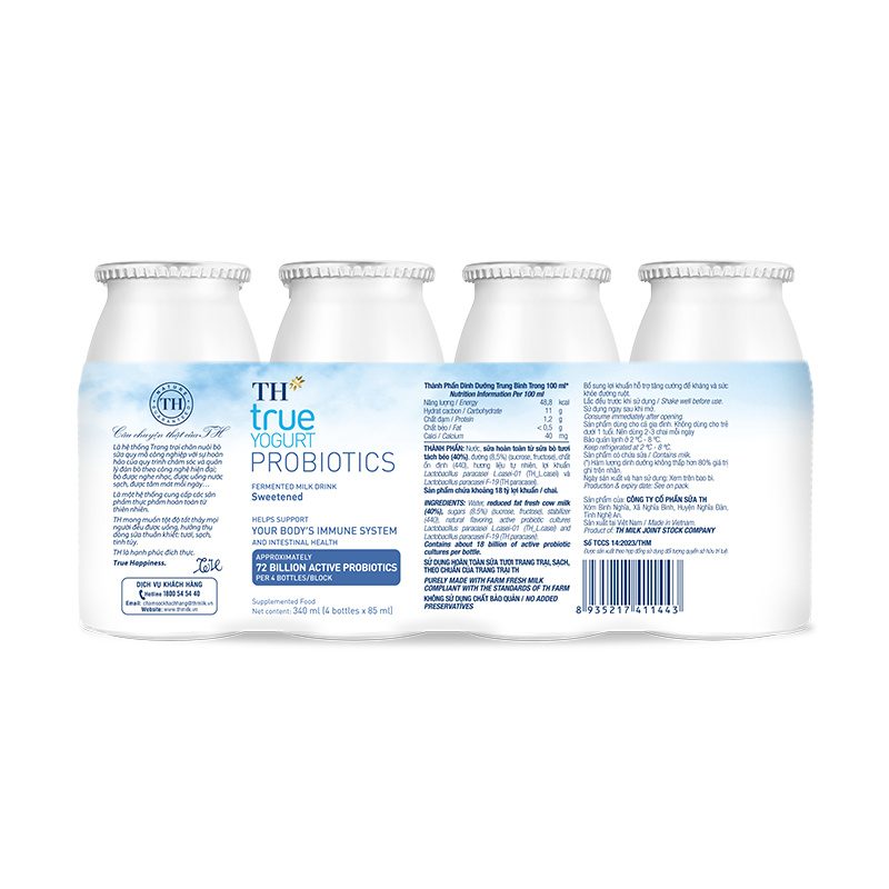 Thùng 48 Chai Sữa Uống Lên Men Có Đường TH true YOGURT PROBIOTICS 85ml ảnh 3