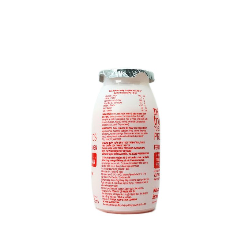 Thùng 48 Chai Sữa Uống Lên Men Hương Dâu Tự Nhiên TH true YOGURT PROBIOTICS 85ml ảnh 3