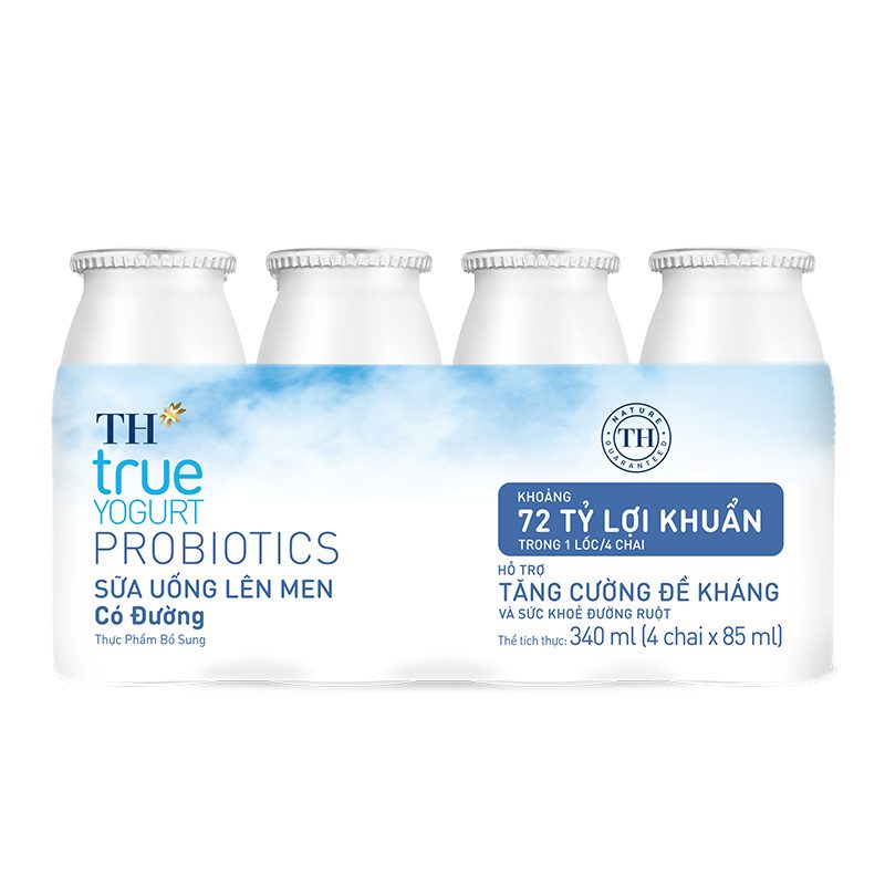 Thùng 48 Chai Sữa Uống Lên Men Ít Đường TH true YOGURT PROBIOTICS 85 ml