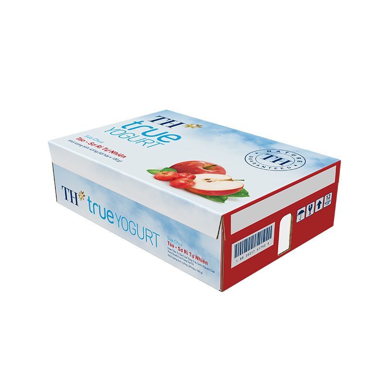 Thùng 48 Hộp Sữa Chua Ăn Táo Sơ Ri TH true YOGURT 100g