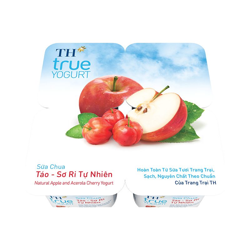 Thùng 48 Hộp Sữa Chua Ăn Táo Sơ Ri TH true YOGURT 100g ảnh 2