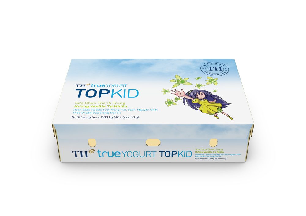 Thùng 48 Hộp Sữa Chua Thanh Trùng Hương Vanilla Tự Nhiên TH true YOGURT TOPKID 60 g ảnh 2