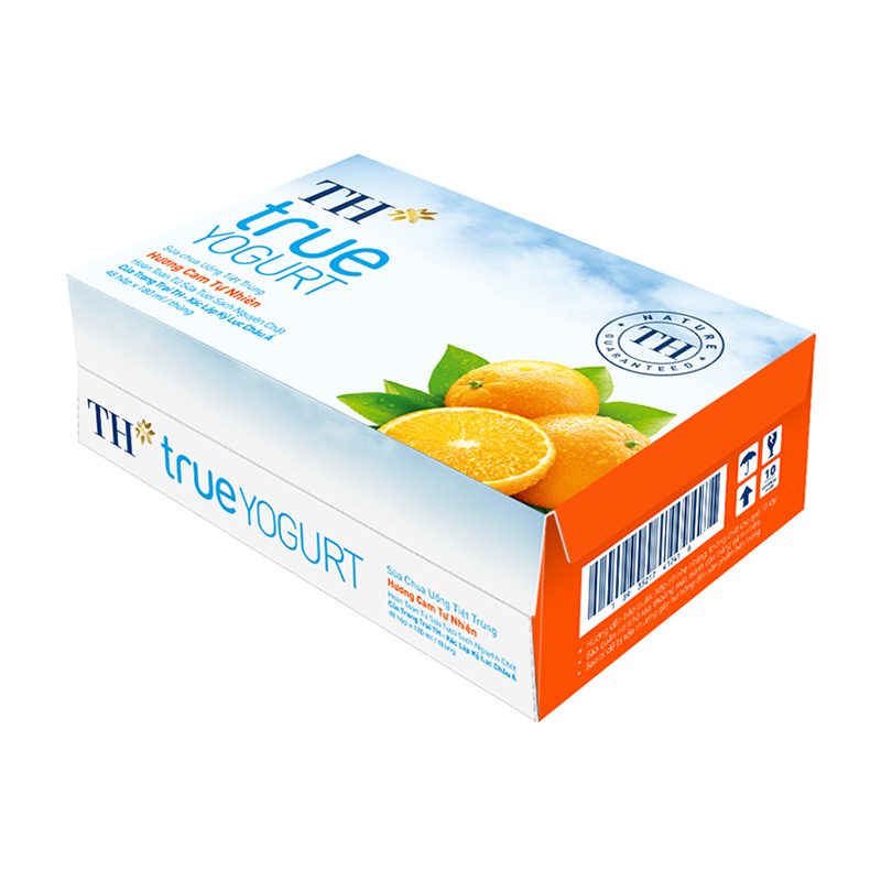 Thùng 48 Hộp Sữa Chua Uống Tiệt Trùng Hương Cam 180 ml