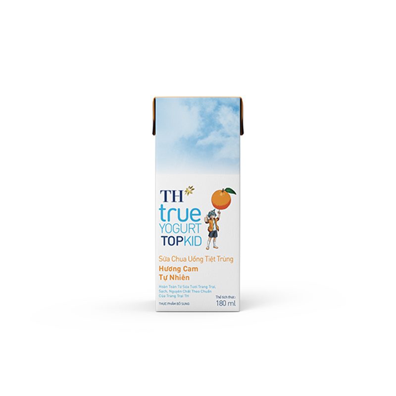 Thùng 48 Hộp Sữa Chua Uống Tiệt Trùng Hương Cam Tự Nhiên TH true YOGURT TOPKID 180ml ảnh 2