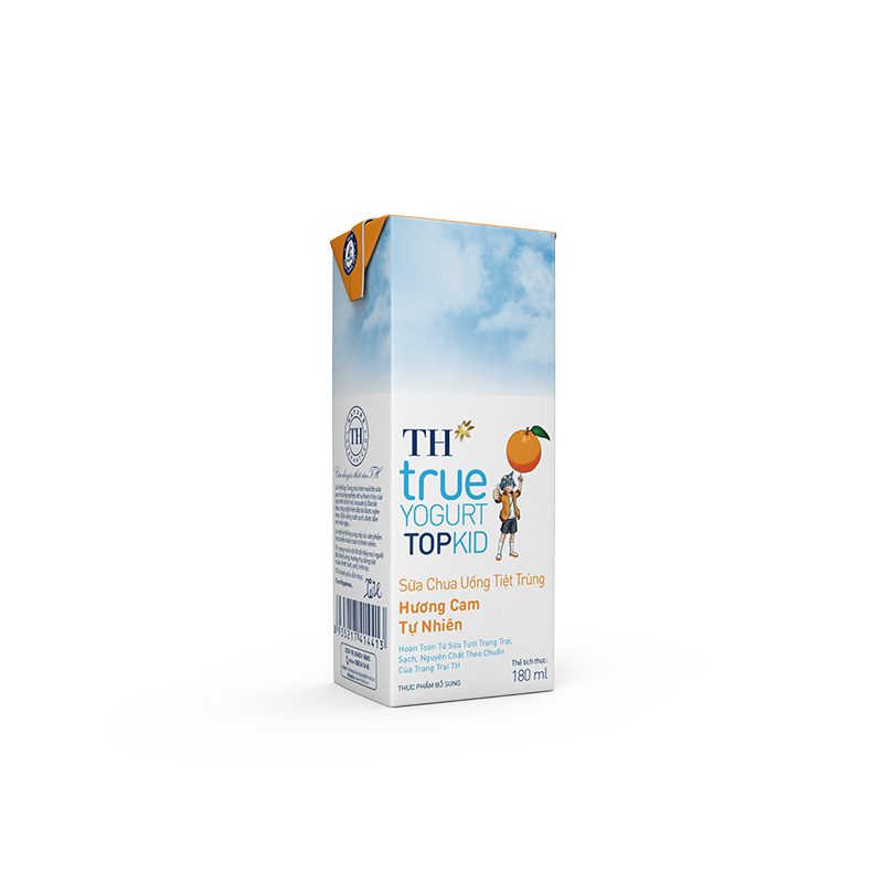 Thùng 48 Hộp Sữa Chua Uống Tiệt Trùng Hương Cam Tự Nhiên TH true YOGURT TOPKID 180ml ảnh 3