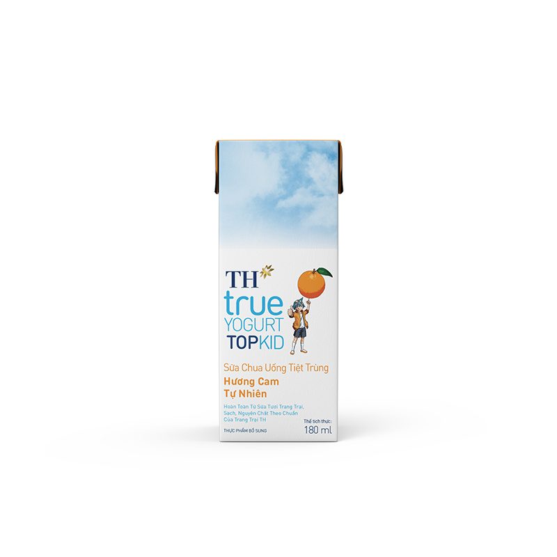 Thùng 48 Hộp Sữa Chua Uống Tiệt Trùng Hương Cam Tự Nhiên TH true YOGURT TOPKID 180ml ảnh 5