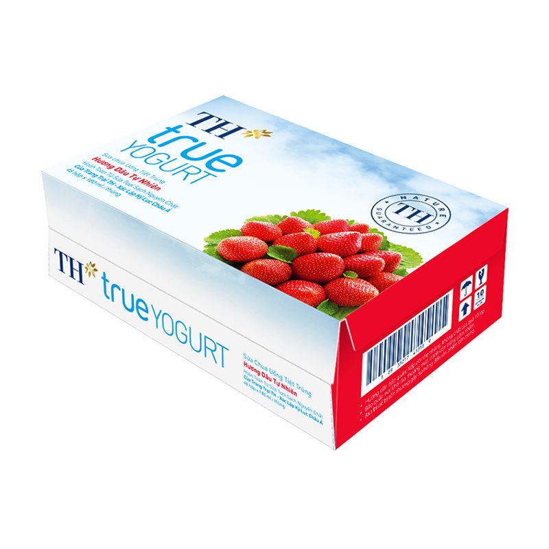 Thùng 48 Hộp Sữa Chua Uống Tiệt Trùng Hương Dâu 180 ml