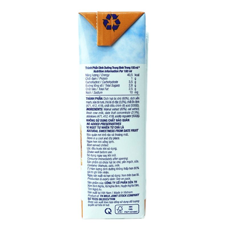 Thùng 48 Hộp Sữa Hạt Óc Chó TH true NUT 180 ml ảnh 6