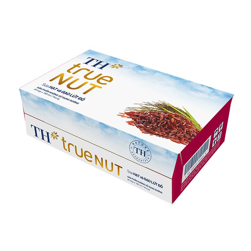 Thùng 48 Hộp Sữa Hạt Và Gạo Lứt Đỏ TH true NUT 180 ml