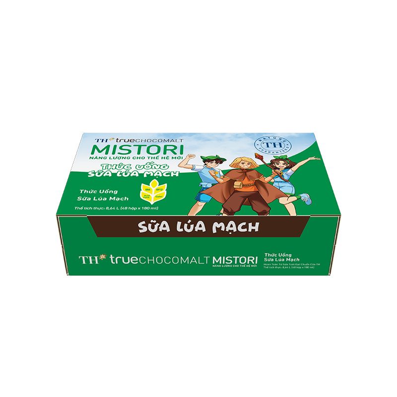 Thùng 48 Hộp Sữa Lúa Mạch TH true CHOCOMALT MISTORI 180 ml
