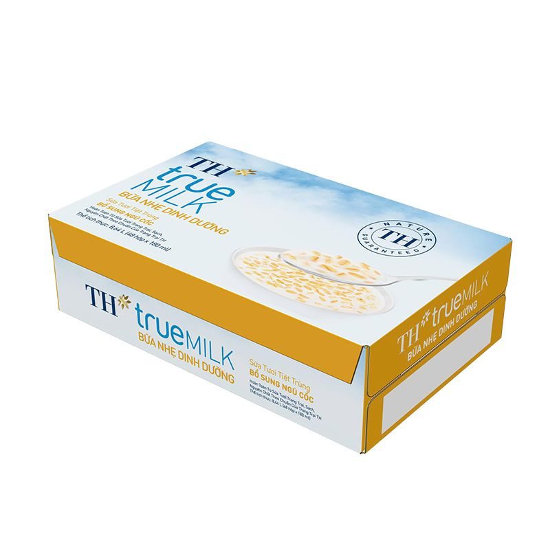 Thùng 48 Hộp Sữa Tươi Tiệt Trùng Bổ Sung Ngũ Cốc TH true MILK 180ml