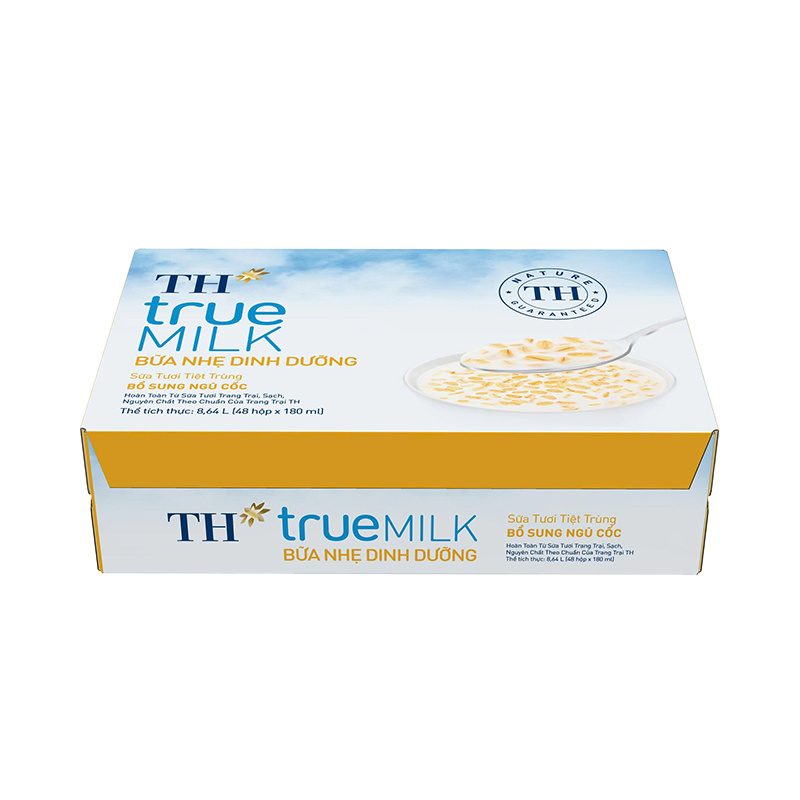Thùng 48 Hộp Sữa Tươi Tiệt Trùng Bổ Sung Ngũ Cốc TH true MILK 180ml ảnh 3