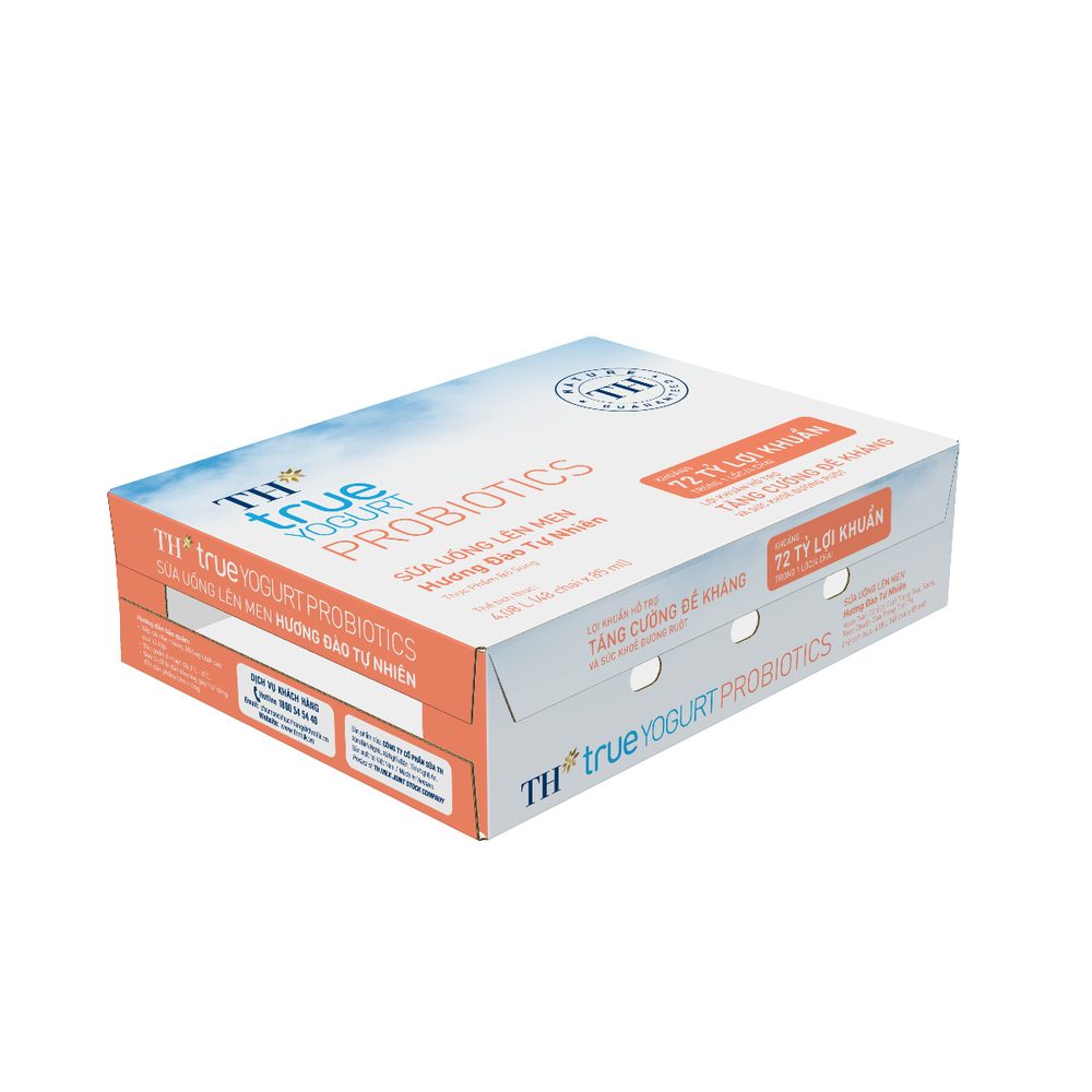Thùng 48 hộp Sữa Uống Lên Men Hương Đào Tự Nhiên TH true YOGURT PROBIOTICS 85 ml ảnh 3