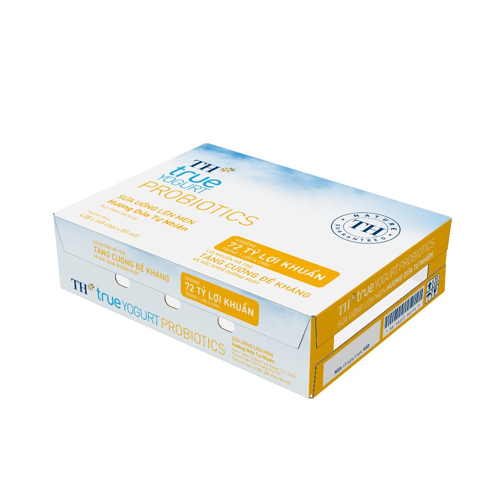 Thùng 48 hộp Sữa Uống Lên Men Hương Dứa Tự Nhiên TH true YOGURT PROBIOTICS 85 ml