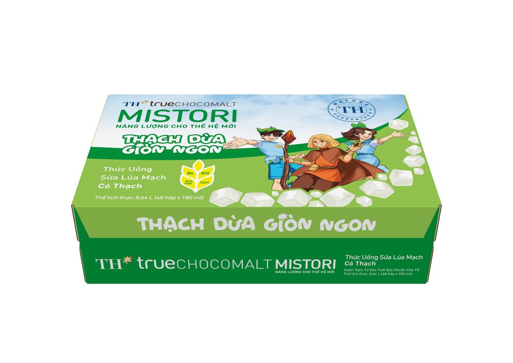 Thùng 48 Hộp Thức Uống Sữa Lúa Mạch Có Thạch TH true CHOCOMALT MISTORI 180 ml