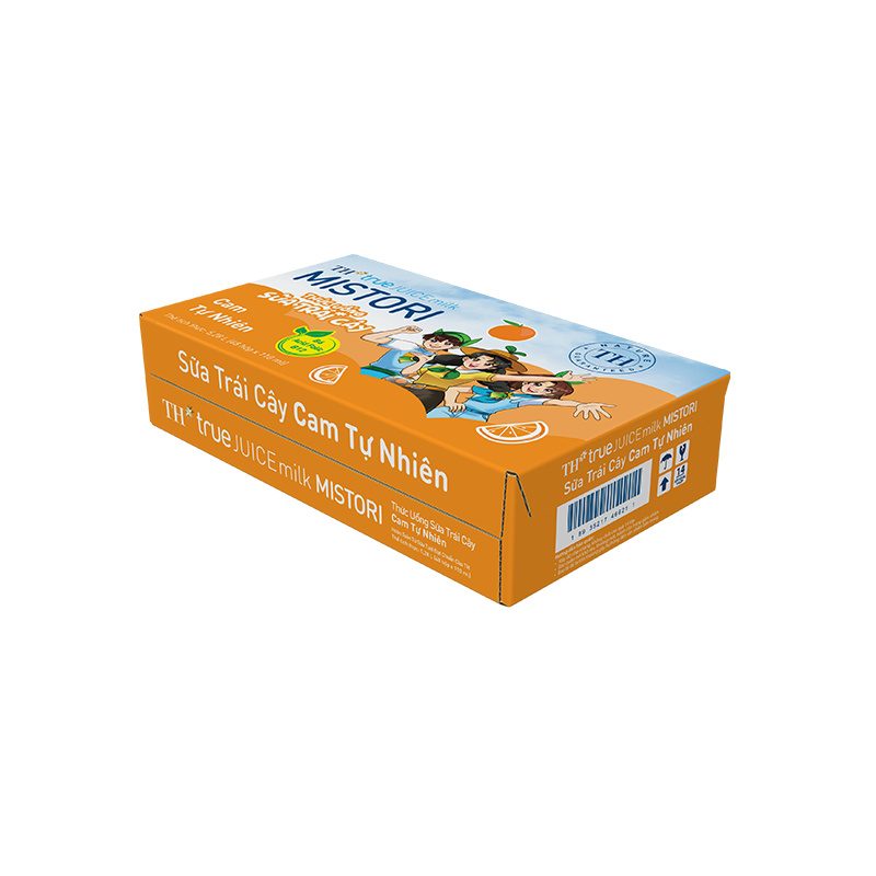 Thùng 48 Hộp Thức Uống Sữa Trái Cây Cam Tự Nhiên TH true JUICE milk MISTORI 110 ml