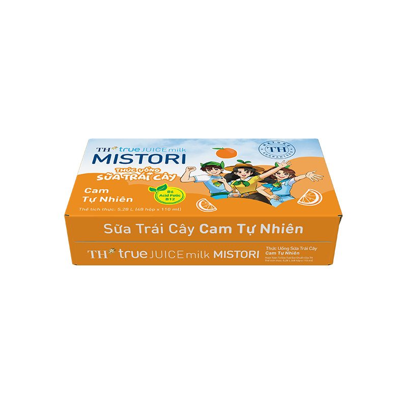 Thùng 48 Hộp Thức Uống Sữa Trái Cây Cam Tự Nhiên TH true JUICE milk MISTORI 110 ml ảnh 2