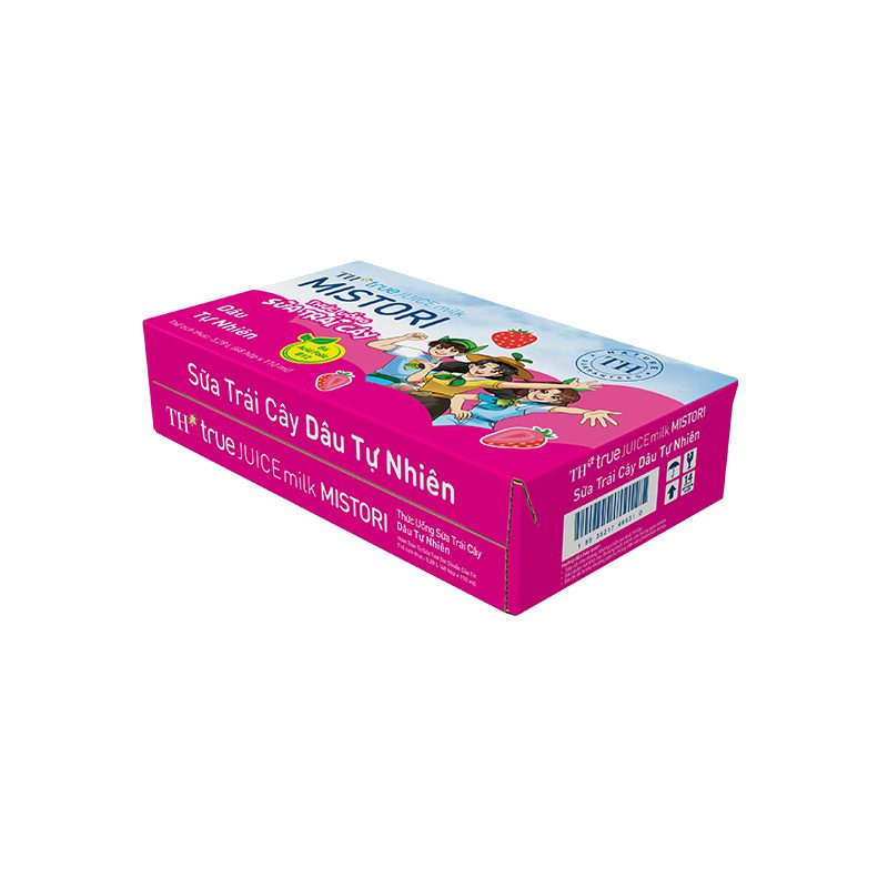 Thùng 48 Hộp Thức Uống Sữa Trái Cây Dâu Tự Nhiên TH true JUICE milk MISTORI 110 ml