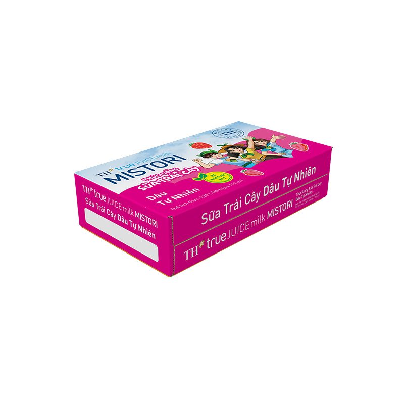 Thùng 48 Hộp Thức Uống Sữa Trái Cây Dâu Tự Nhiên TH true JUICE milk MISTORI 110 ml ảnh 3