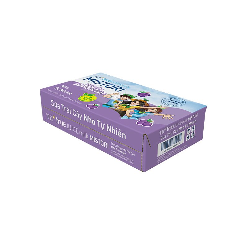 Thùng 48 Hộp Thức Uống Sữa Trái Cây Nho Tự Nhiên TH true JUICE milk MISTORI 110 ml ảnh 2