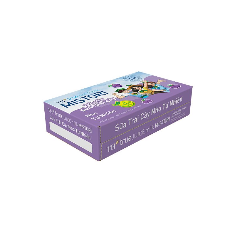 Thùng 48 Hộp Thức Uống Sữa Trái Cây Nho Tự Nhiên TH true JUICE milk MISTORI 110 ml ảnh 3