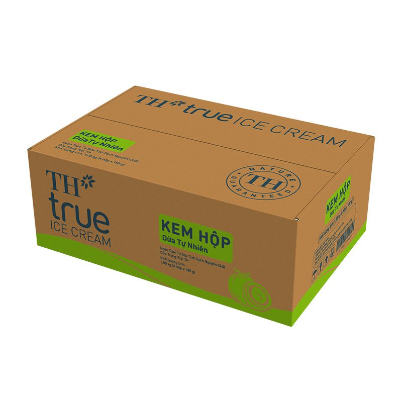 Thùng 6 Hộp Kem Hộp Dừa Tự Nhiên 180 g
