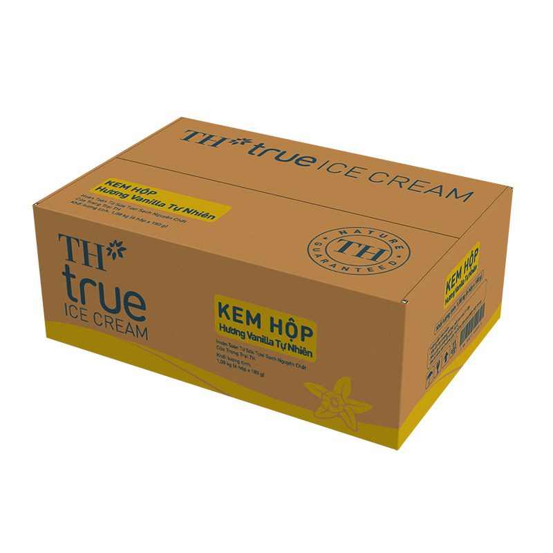 Thùng 6 Hộp Kem Hộp Hương Vanilla Tự Nhiên 180 g
