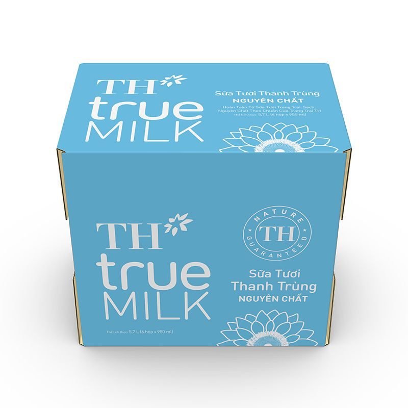Thùng 6 Hộp Sữa Tươi Thanh Trùng Nguyên Chất TH true MILK 950 ml