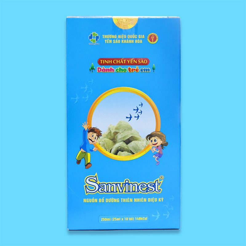 Tinh chất Yến sào Khánh Hòa Sanvinest dành cho trẻ em - Hộp 10 túi 25ml