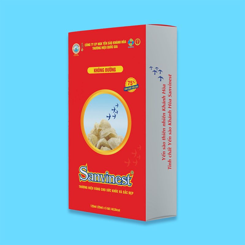 Tinh chất Yến sào Khánh Hòa Sanvinest không đường - Hộp 5 túi 25ml